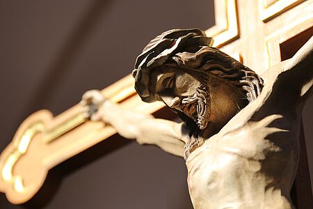 Großaufnahme von Jesus Christus am Kreuz