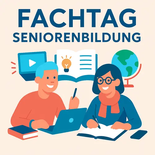 Zwei aktive Senioren unterhalten sich über Senioren-Bildung
